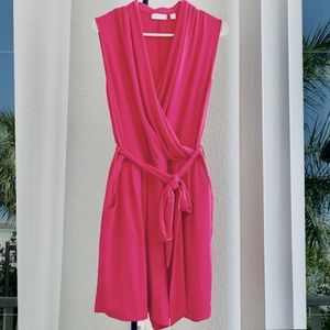 New York & Company jumpsuit short fuccia size L